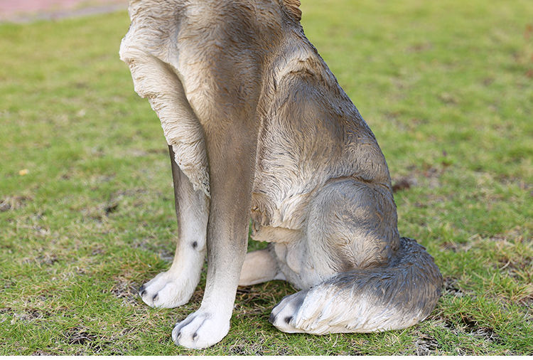 仿真狼狗擺件德國牧羊犬哈士奇樹脂動物模型客廳庭院花園景觀裝飾 坐