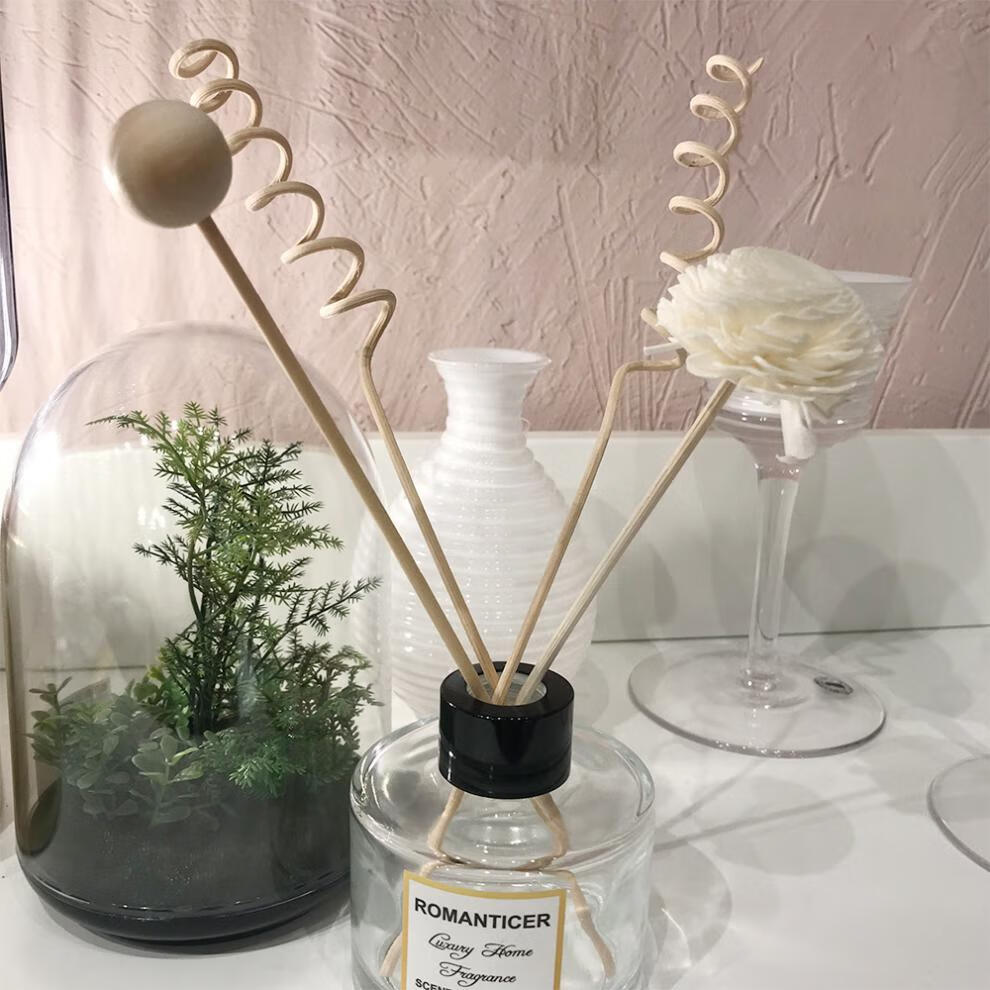 挥发棒藤条精油藤芯藤枝干花家用香料木棍条20-40cm 荷木珠2cm 10根装