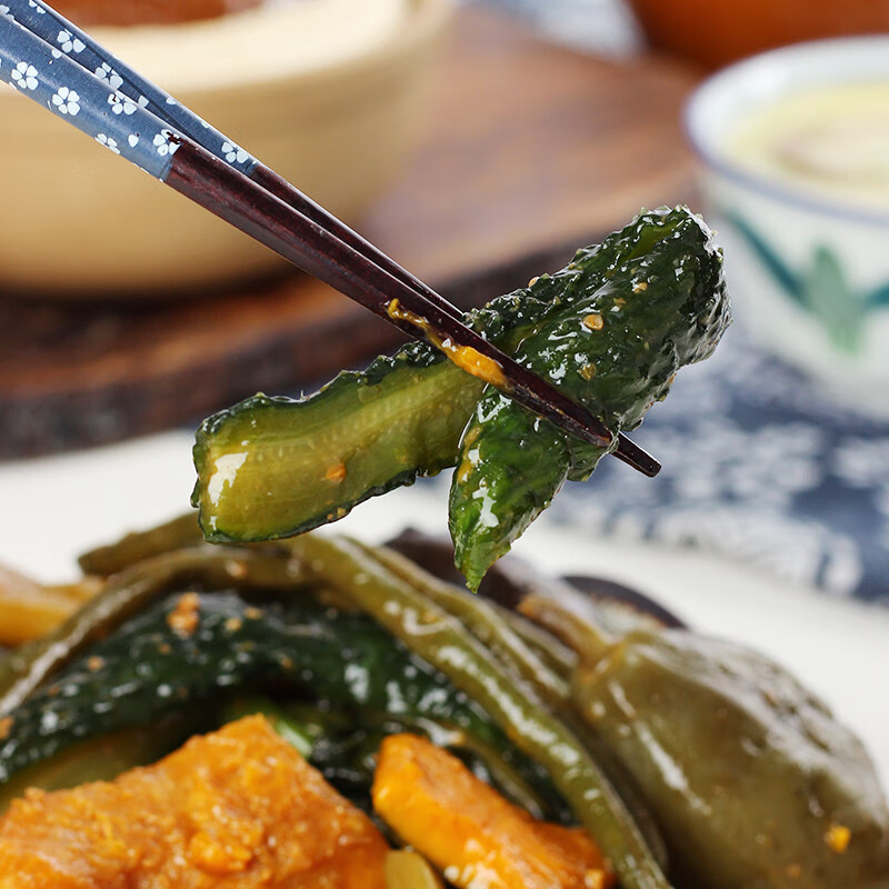 东北酱缸咸菜500克什锦菜农家自制黄瓜豇豆窝瓜辣椒风味下饭菜hxm1045