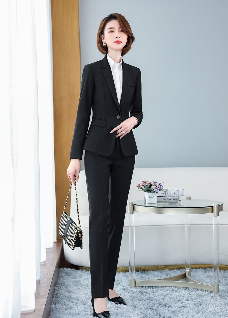 罗蒙romon秋冬大学生面试正装职业装西服气质外套女土套装高端经理