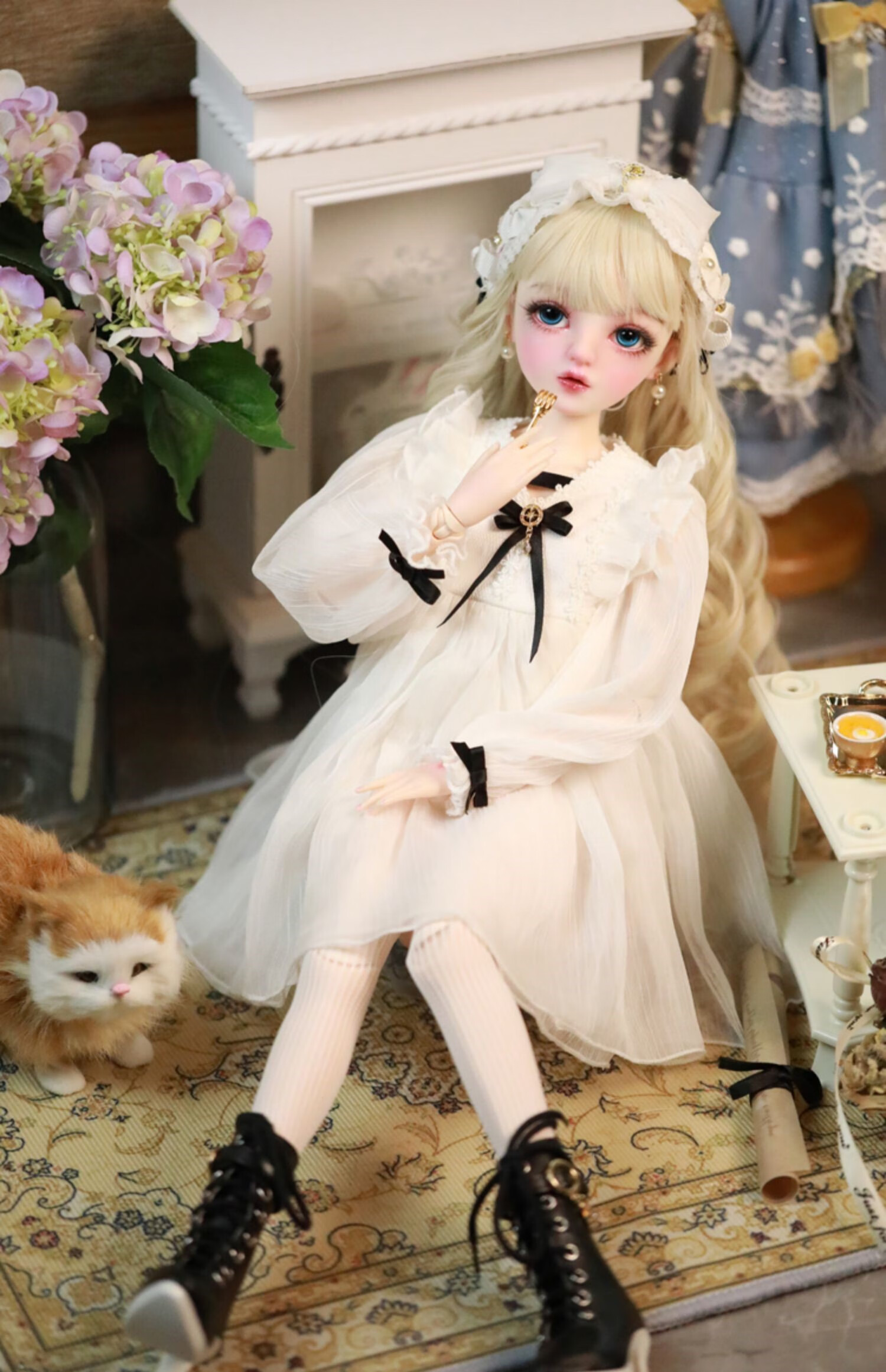 bjd娃娃正版 凯蒂sd娃娃女孩多丽丝仿真婚纱公主换装玩具洋娃娃 普妆