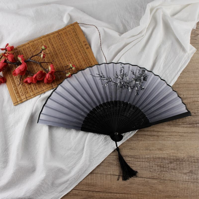 扇子折扇中国风女式学生古风流苏夏季随身携带古装古代汉服小竹扇 12