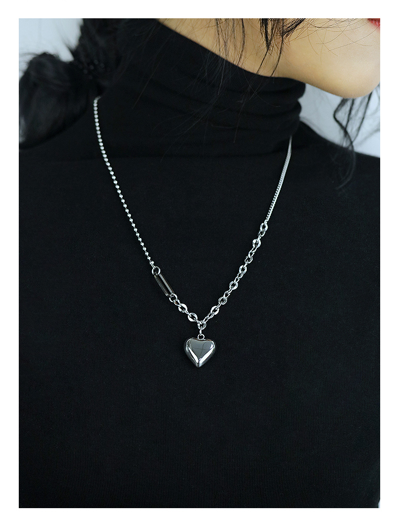 century kindle 小ck爱心圆牌双层项链女礼物小众学生一款两戴锁骨链