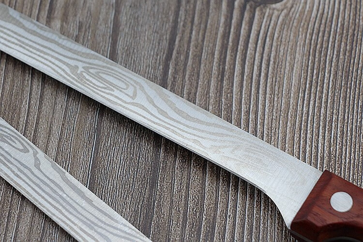 族 西班牙火腿专用刀割蜂蜜刀土耳其烤肉刀大马士革纹削肉刀切火腿刀