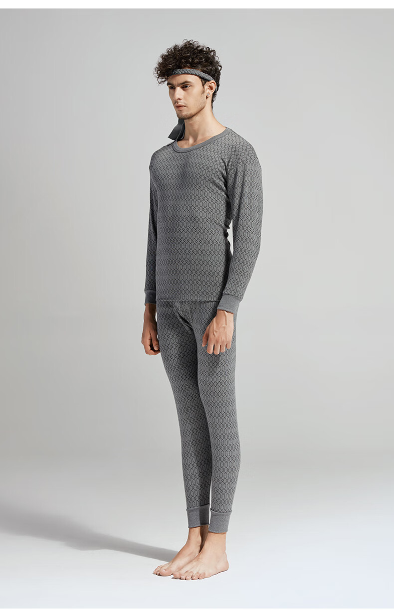 海之宁 中老年人秋衣秋裤男纯棉套装男土基础打底贴身棉毛衫防寒保暖