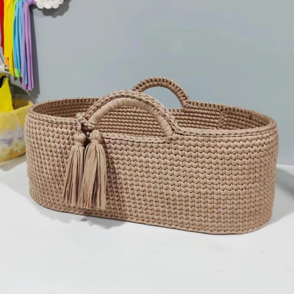 手工编织婴儿摇篮布条线diy床材料包新生儿手提篮可定制大篮子 主图