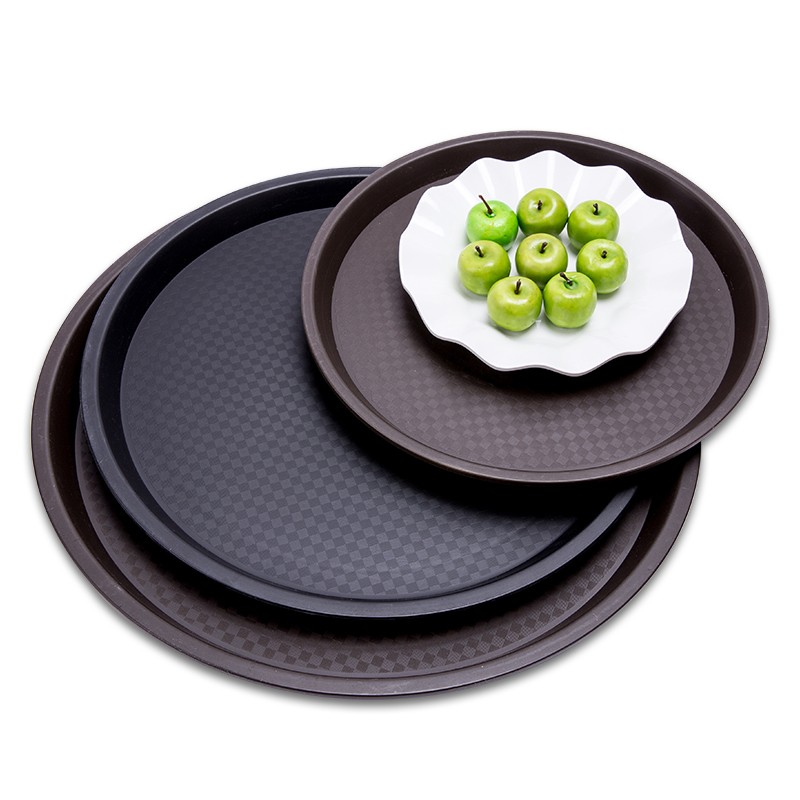 圆形防滑托盘塑料托盘欧式家用圆形托盘简约托盘酒店托盘ktv圆托盘