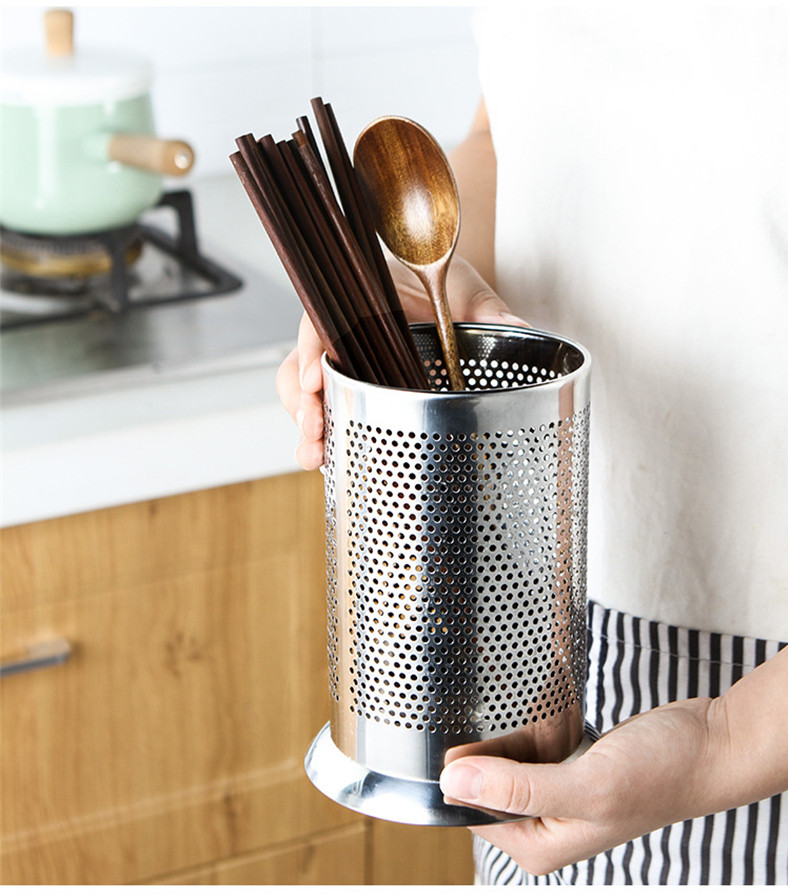 不锈钢镂空筷子笼加高沥水架家用筷子筒加高厨房多功能餐具笼子筷一个