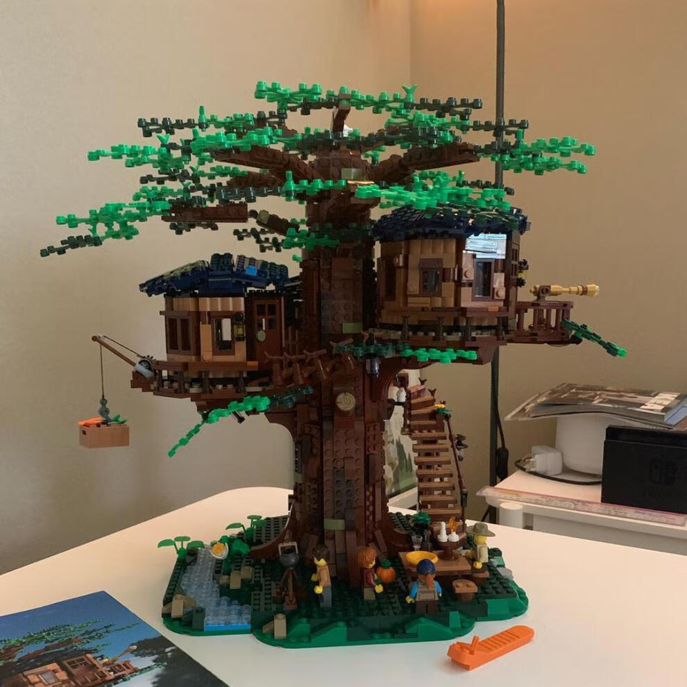 高 我的世界树屋创意idea系列森林男女孩儿童拼装积木玩具生日礼物