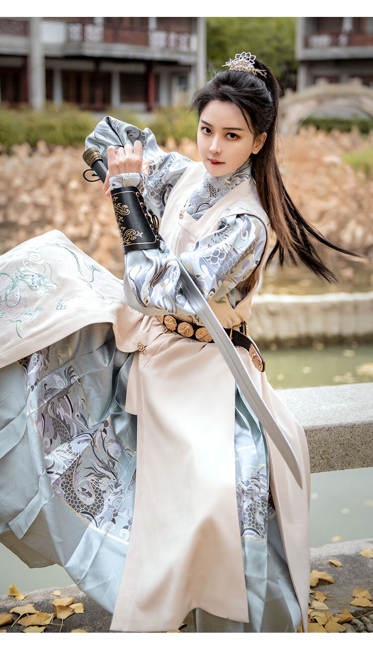 锦衣卫服装汉服男女罩甲飞鱼服 曳撒贴里百搭外套明制方领马甲 黑色方