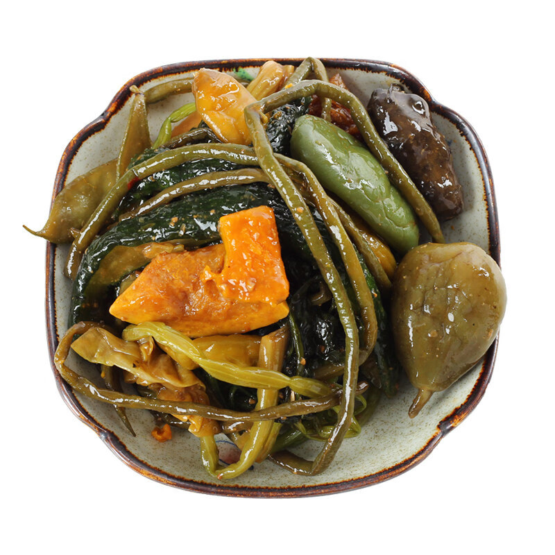 东北酱缸咸菜500克什锦菜农家自制黄瓜豇豆窝瓜辣椒风味下饭菜hxm1045