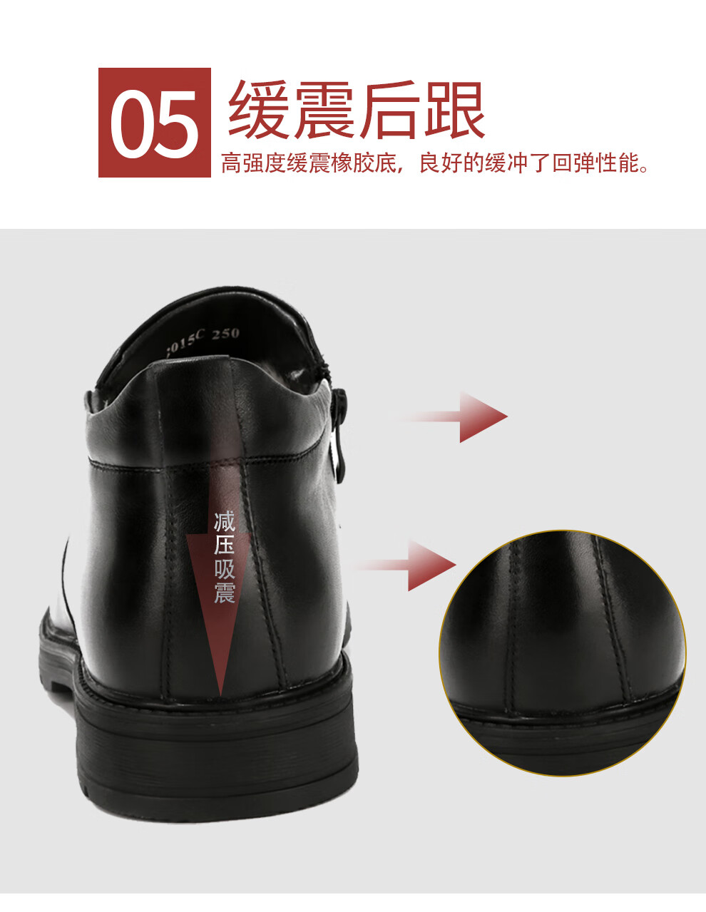 3513巡洋舰男靴皮靴男士棉鞋真皮羊毛男保暖加绒短靴棉鞋黑色38