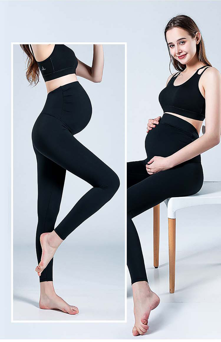 梵美人春秋薄款孕妇瑜伽裤夏季九分裤高弹外穿裸感孕妇专用健身服灰色