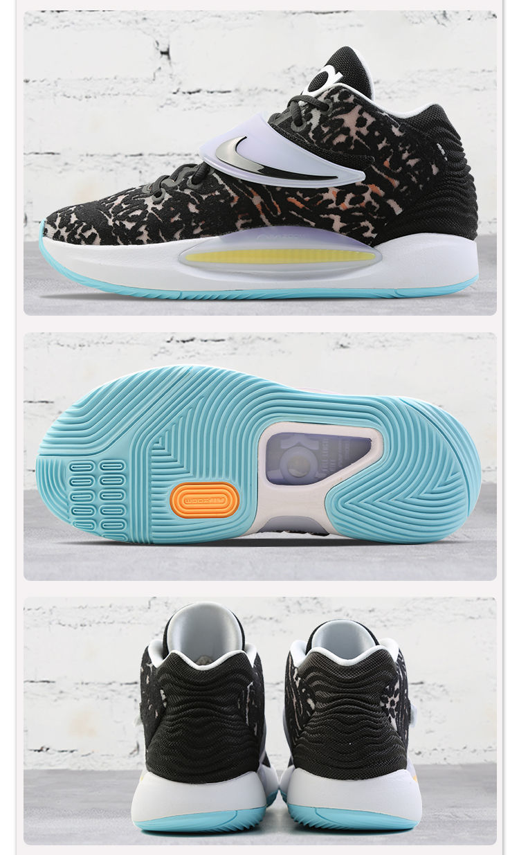 【国货之光】杜兰特14代篮球鞋男主场黄绿黑白多彩色印花扎染kd14 ep