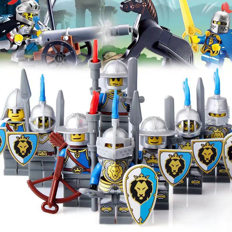 乐高(lego)乐高公仔中世纪骑士古罗马士兵军事人仔儿童积木拼装人偶
