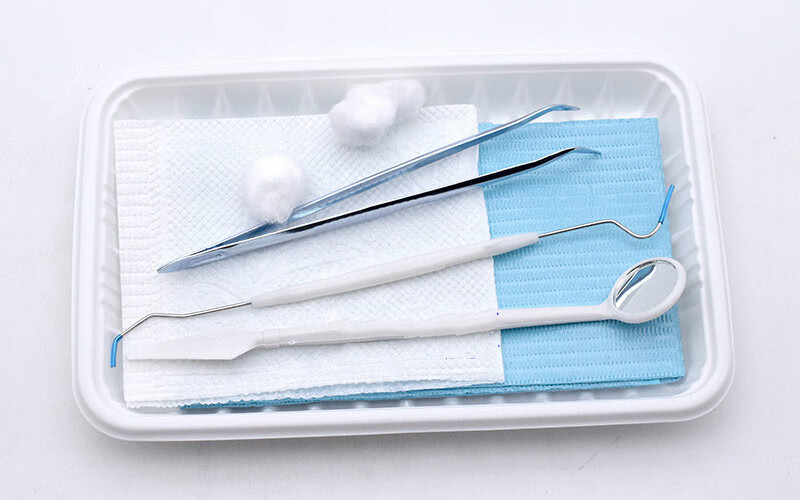 wecan牙科口腔材料一次性器械盒200套口腔包检查塑料托盘检查取模工具