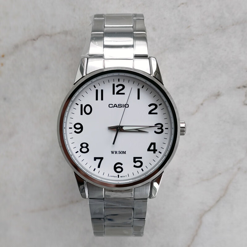 卡西欧手表casio mtp-1303d-7b 钢带商务指针复古简约防水石英表 mtp