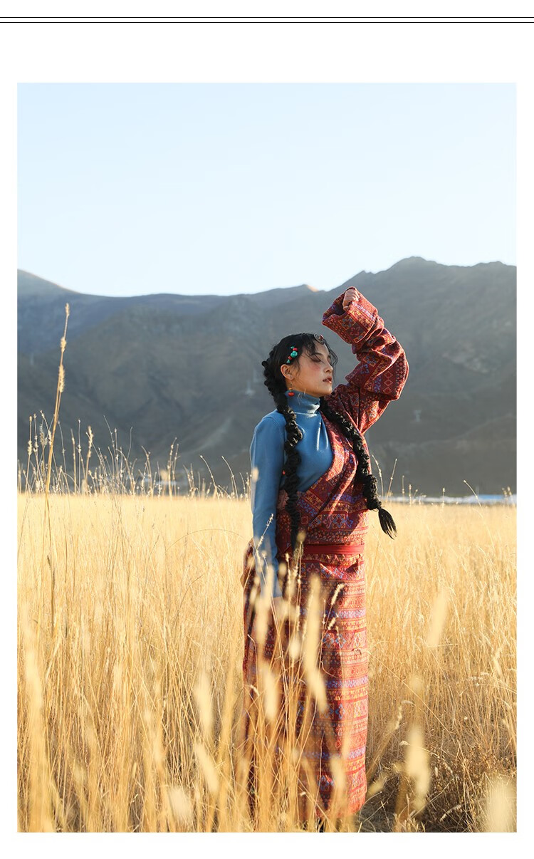 藏族服装藏袍女冬季西藏拉萨旅拍高端藏袍藏服外套女藏装春秋定制款