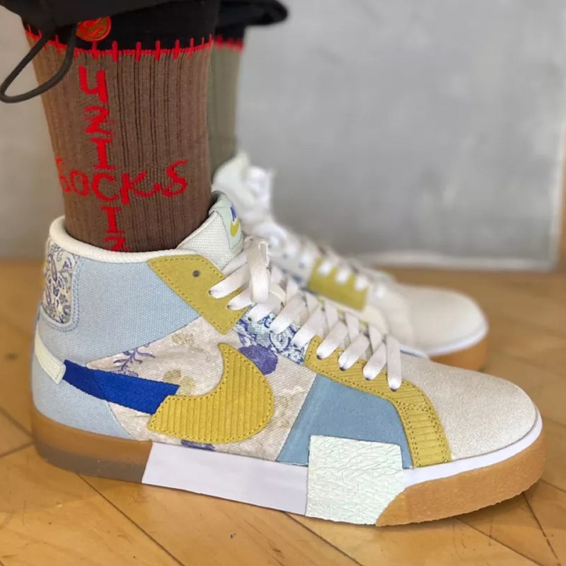 耐克(nike)sb zoom blazer mid开拓者马赛克拼接断勾女鞋休闲鞋板鞋男