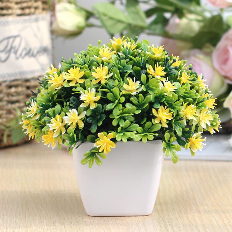 可狄小清新塑料花仿真假花盆栽家居客厅餐厅装饰品摆件绿色植物花草