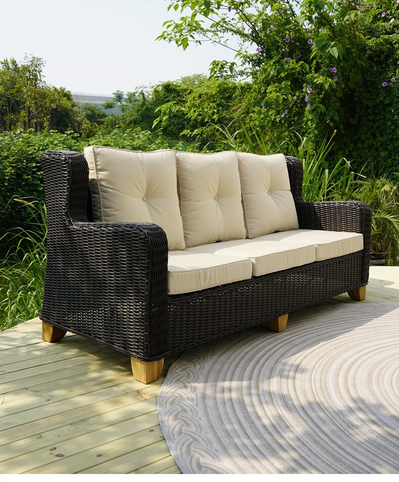 馨宁居户外藤编沙发组合庭院花园民宿露台藤桌椅sunbrella防晒防水