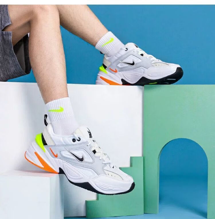 m2k老爹鞋男女休闲运动复古跑步鞋ins百搭情侣学生增高鞋款 白橙黄
