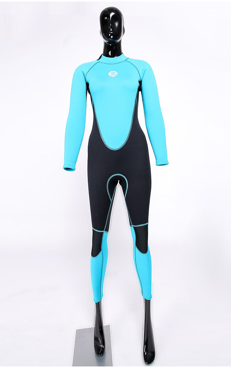 冬泳保暖泳衣 女款3mm湿式潜水服加厚长袖保暖户外冲浪冬泳显瘦连体