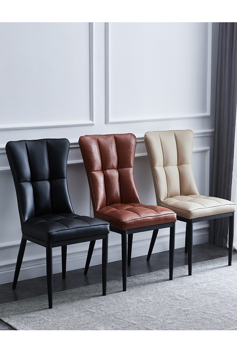 奢概念 简约时尚轻奢软包椅子家用餐桌椅靠背凳子商用餐厅皮椅网红书