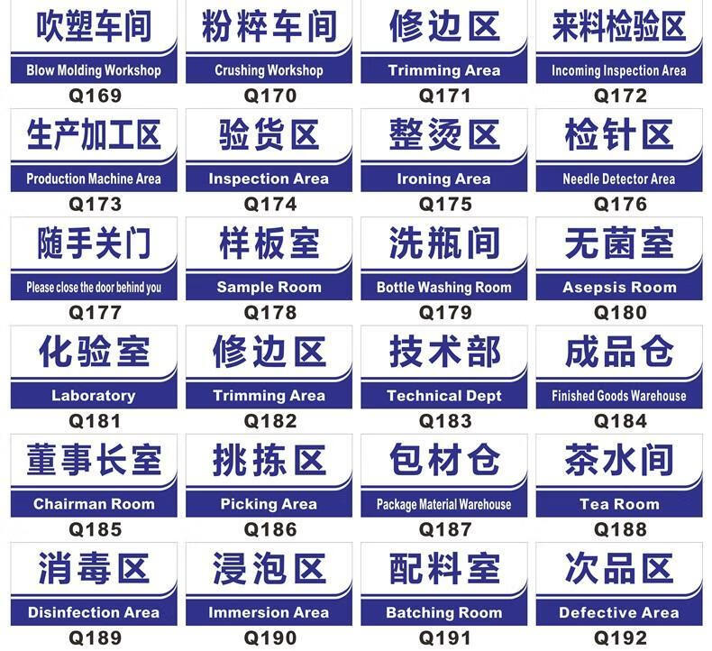 分区标识牌科室牌区域牌分组牌工厂车间指示牌悬挂牌分类标识牌食品厂