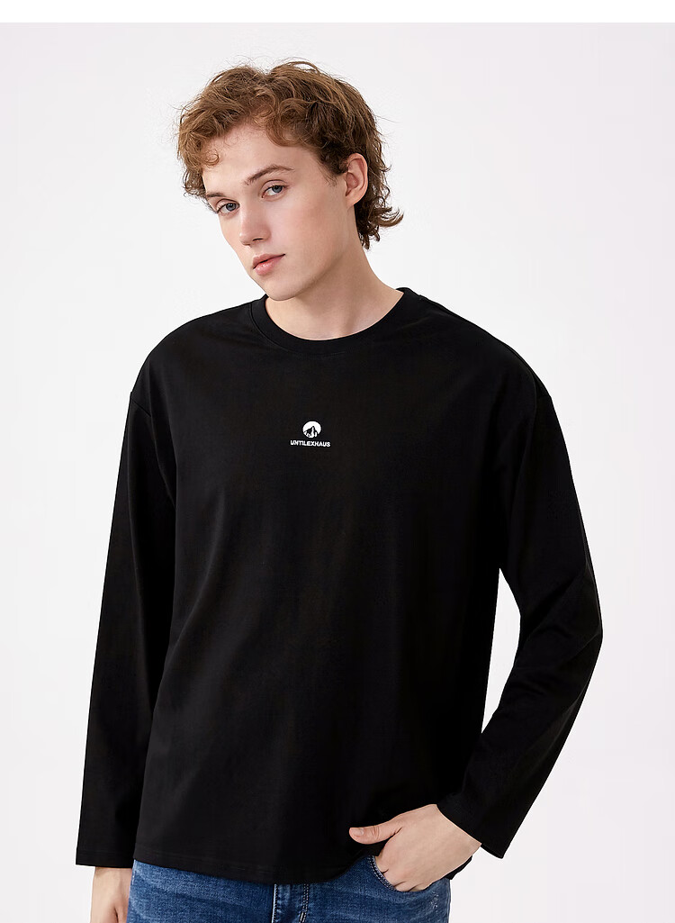 品牌: 三福(sanfu) 商品名称:三福2021秋季时尚小山字母印花长袖t恤男