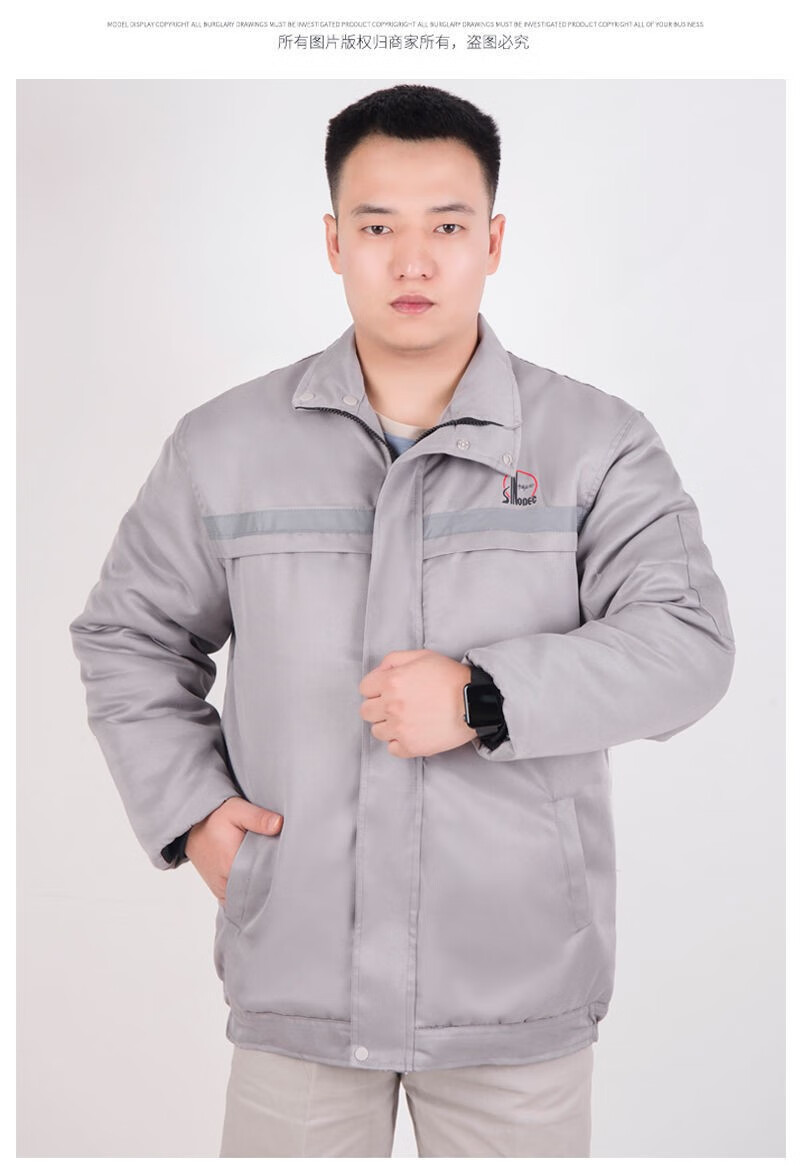 中国石化棉袄加厚石化棉服冬季工作服加油站油田工人劳保服 蓝色棉袄