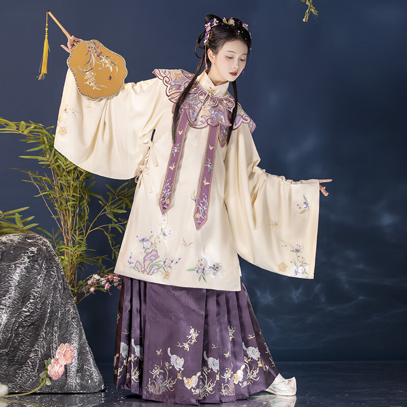 汉服成人女冬季大码马面裙明制日常穿搭新年古装中国风喜庆 红色小_上