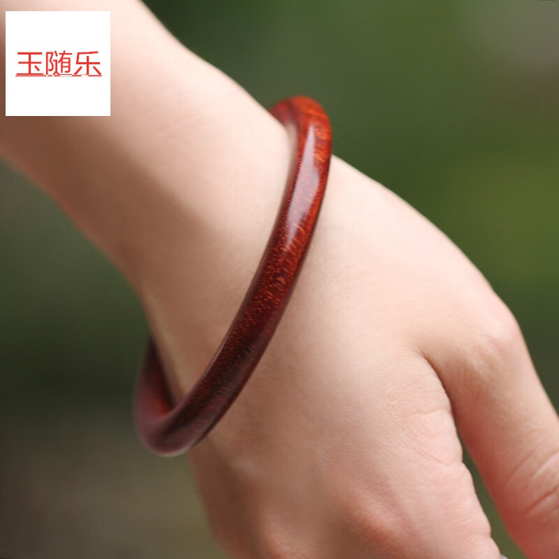 玉随乐印度小叶紫檀 木手镯 简约木制女款镯子复古佛系女生生日礼物