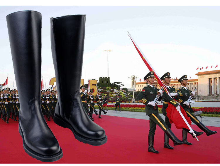 2019秋冬季舒适百搭气质休闲时尚简约直筒新款大阅兵长筒马靴队高筒