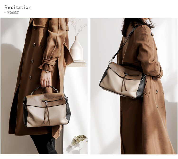 法玛莎(favmartha)头层牛皮真皮软包简约百搭复古潮流