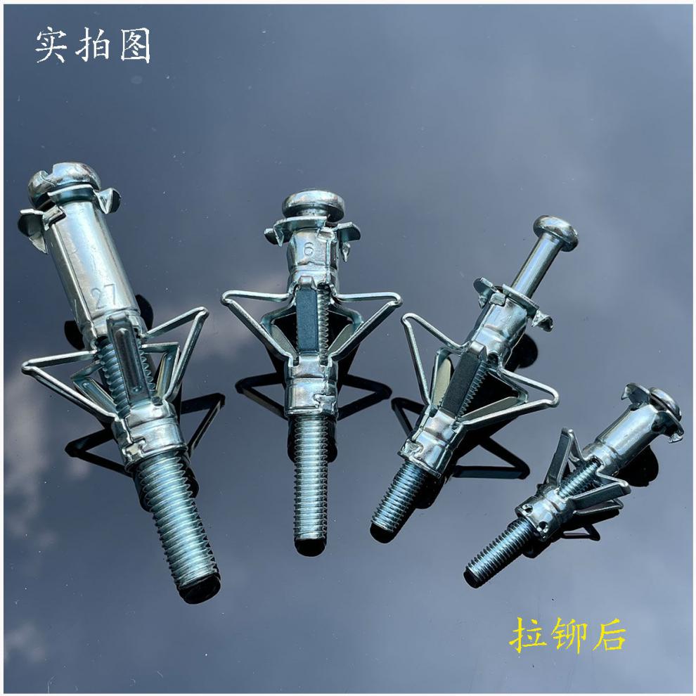 石膏板膨胀螺丝 空心砖墙铁飞机膨胀螺栓伞形胀塞 m4x20(适0-5mm厚)20