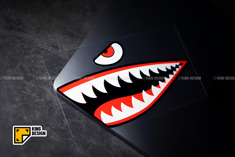 国王车贴 经典鲨鱼嘴贴纸 摩托车油箱贴汽车电动车划痕防水反光贴