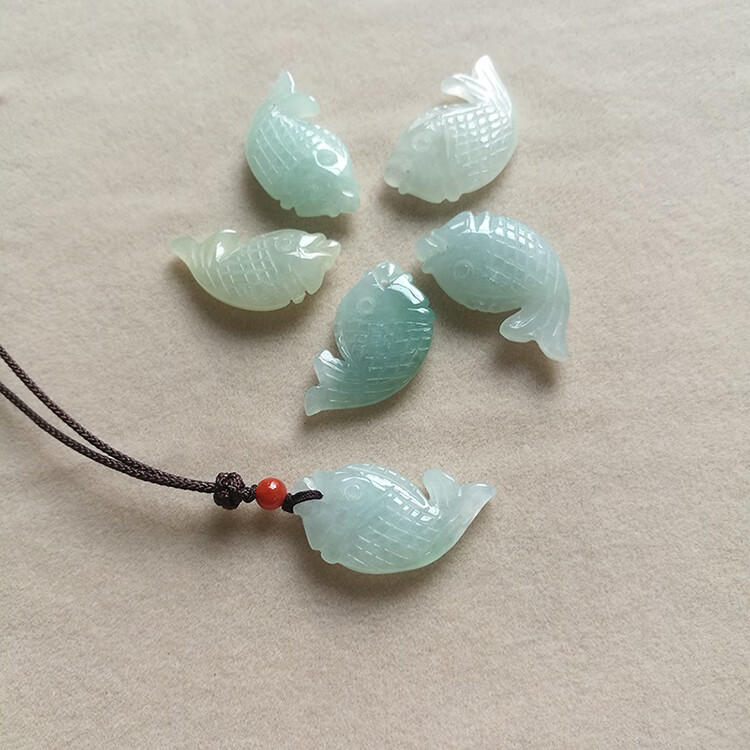 小金鱼吊坠项链可爱萌物如鱼得水男女挂件玉石坠子黛宾 (精品)-挂绳款