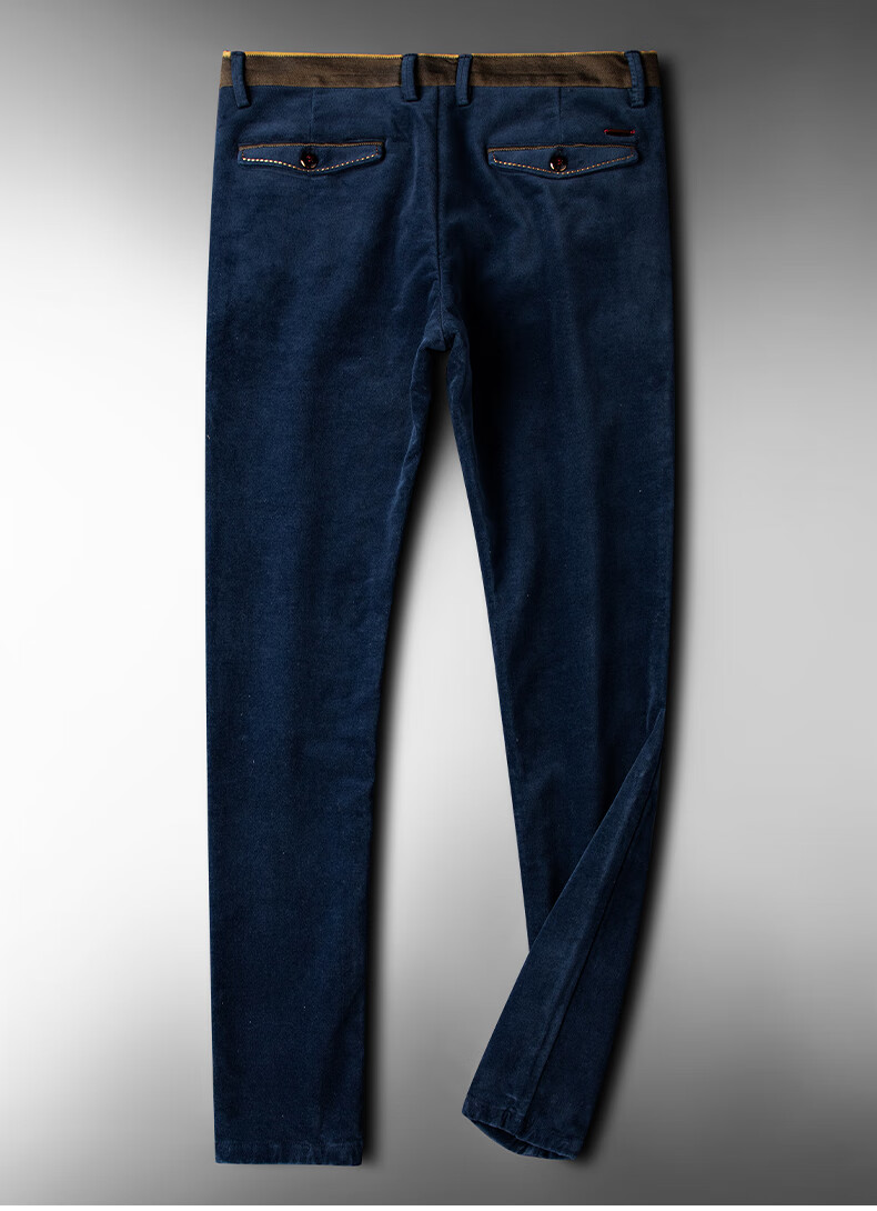 灯芯绒男裤加绒加厚休闲裤男修身小直筒青年时尚百搭平绒裤男士简约