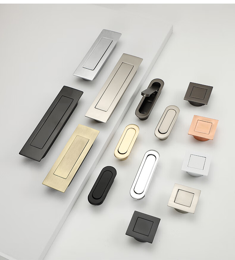 榻榻米拉手隐形拉手抽屉嵌入式暗拉手暗藏橱柜衣柜黑色移门把手258