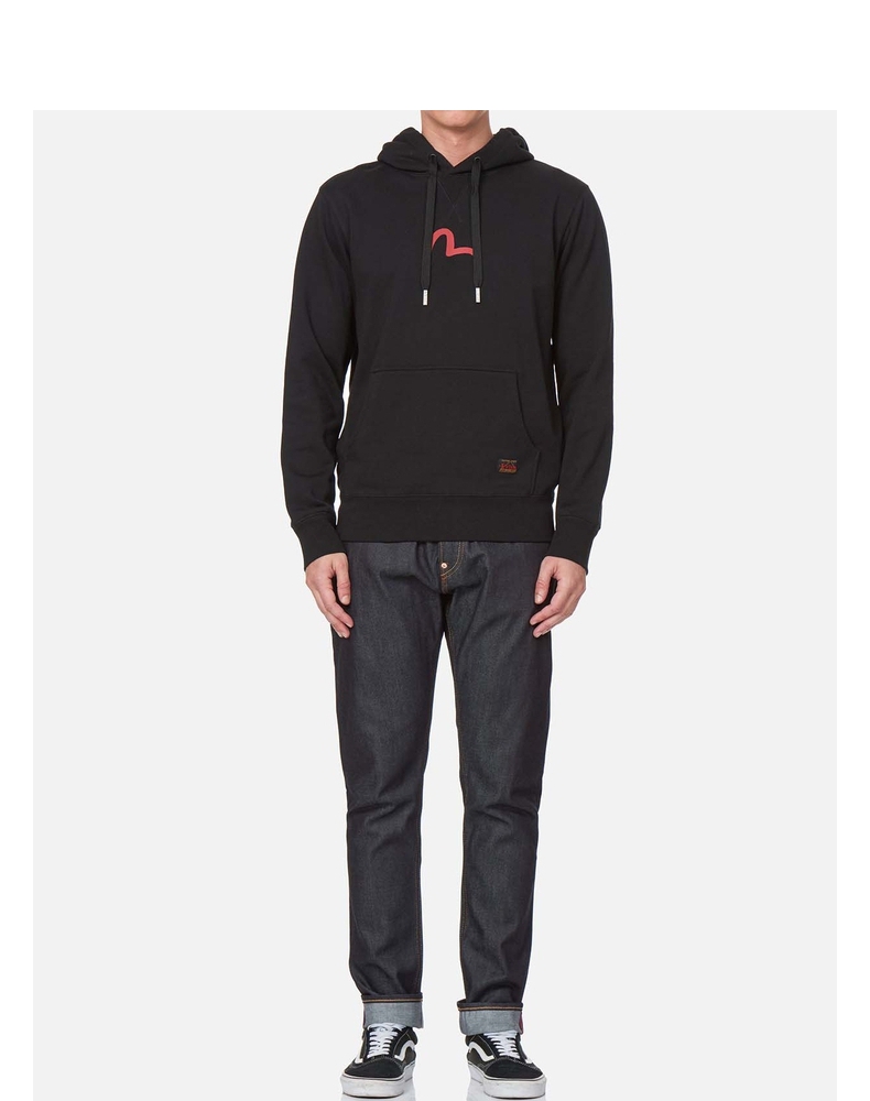 evisu 21aw 男士潮流小海鸥印花连帽上衣秋季男卫衣 2eabsm1sw320xxct