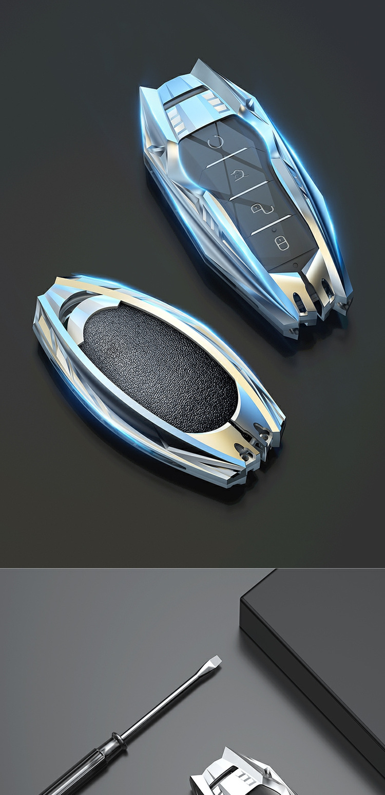 佑易 适用于比亚迪汉钥匙套专用金属ev壳2020款汉dm汽车钥匙包改装饰