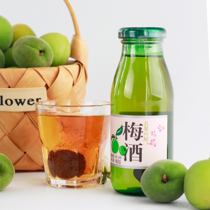 顺昌源名果屋日式青梅酒梅子酒含真实梅子180ml酿造酒 清酒 两箱 12瓶