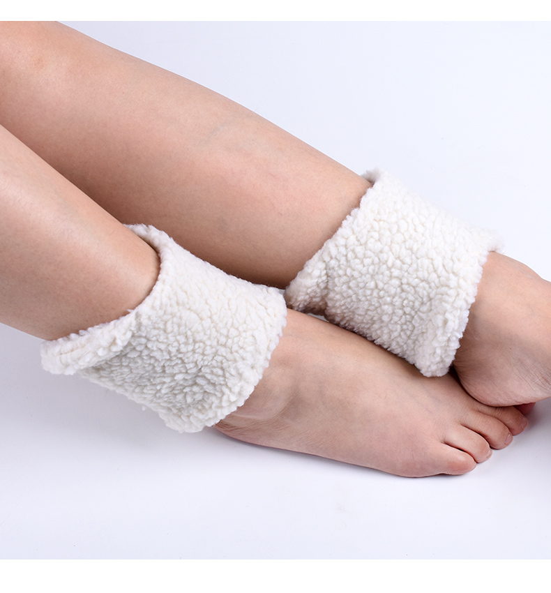 加绒保暖护脚踝羊毛脚腕套防寒男女士老寒腿脚脖子关节保护冬 米白色