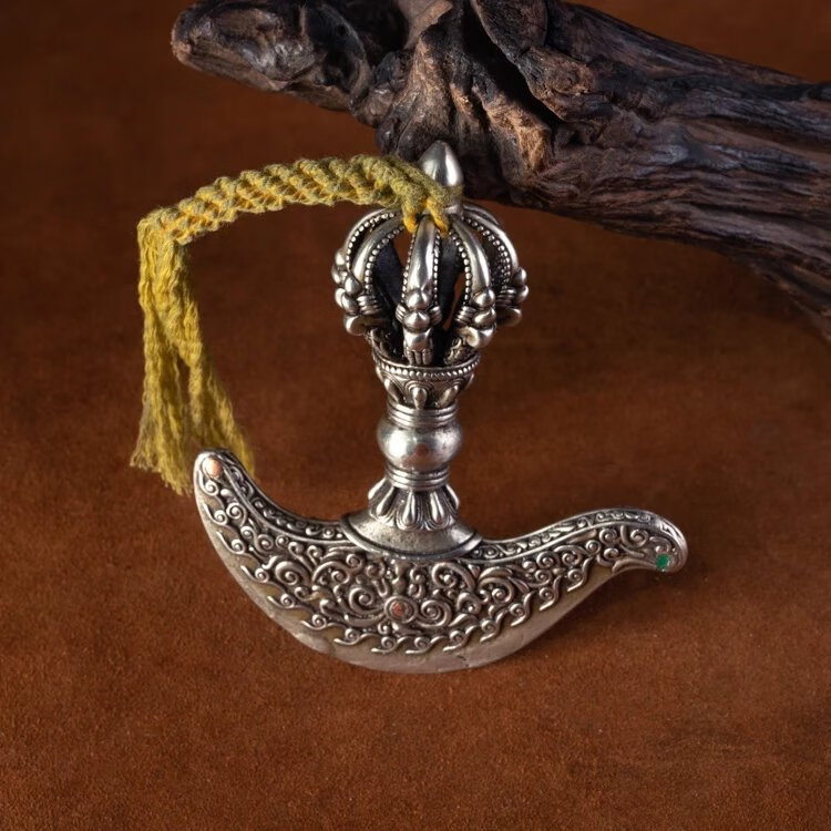 藏传老工精致白利马铜满工金刚钺刀随身老法器工艺摆件收藏品【图片