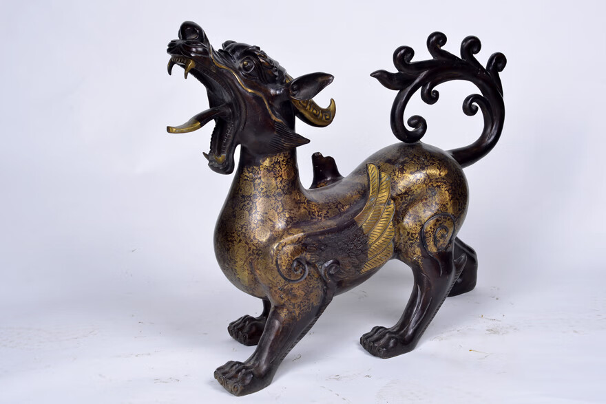 奥丹伊纯铜貔貅摆件谛听神兽家居装饰工艺品铜器开业礼品