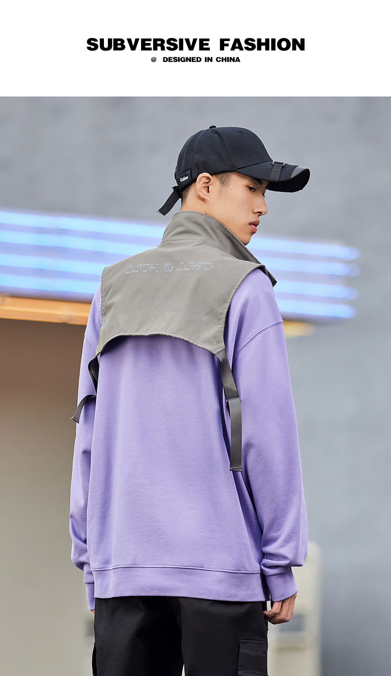 cabbeen卡宾卫衣男休闲圆领长袖宽松潮流青少年春夏无帽百搭上衣衣多