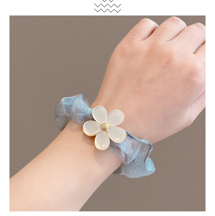 欧根纱大肠发圈高级感头绳气质橡皮筋女扎头发绳夏天 12#方形英文黑色