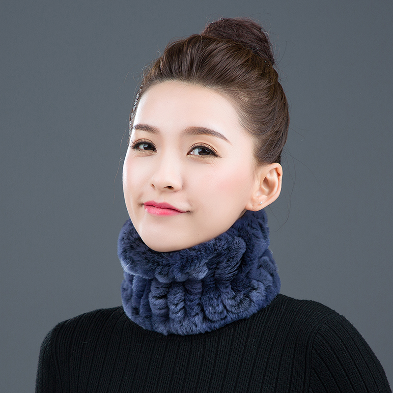 獭兔毛围脖女秋冬季保暖皮草围脖套加厚弹力小朋友百搭围巾护颈 单