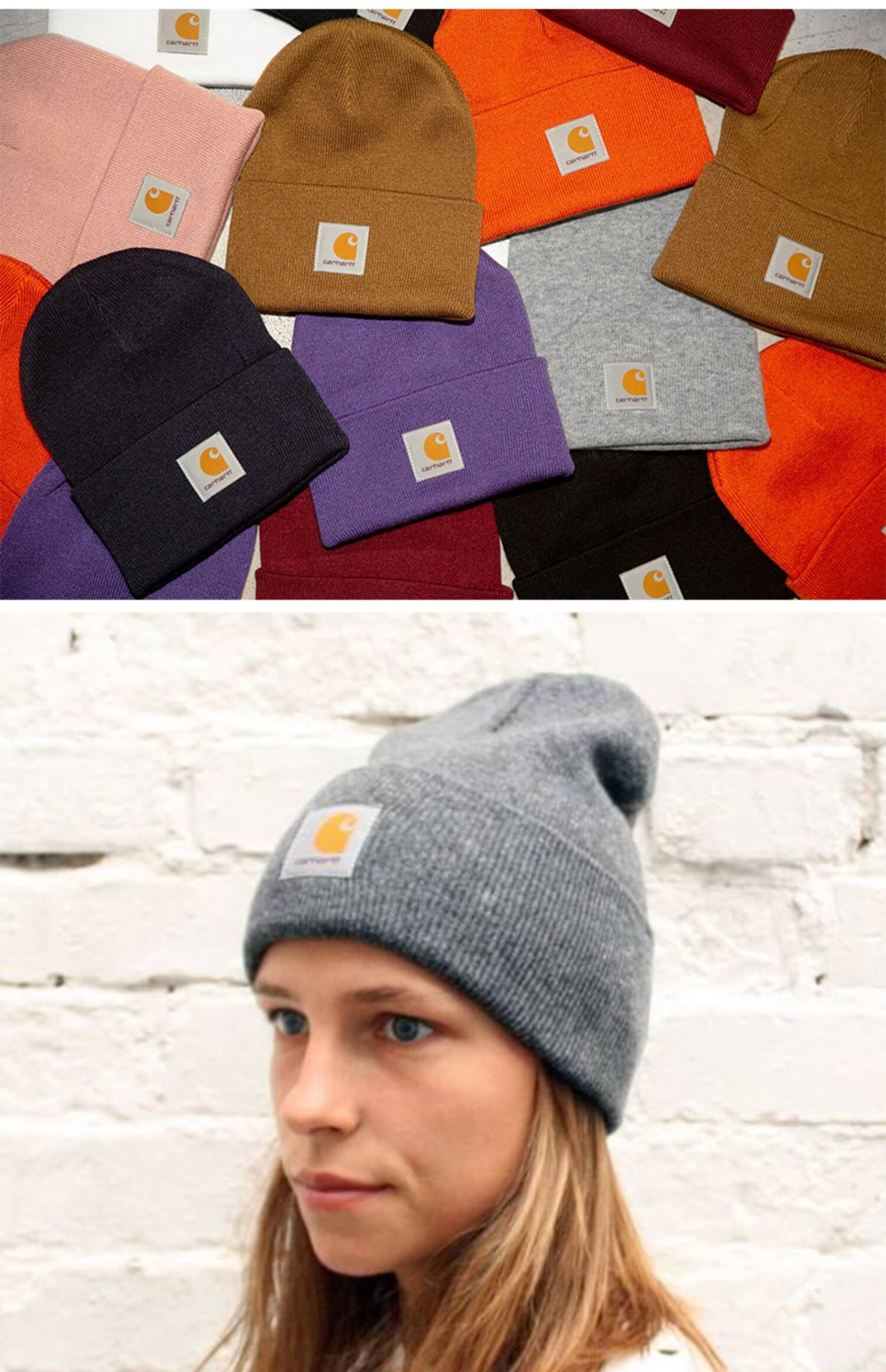 卡哈特帽子同款carhartt a18 beanie hat卡哈特经典毛线针织冷帽 棕色